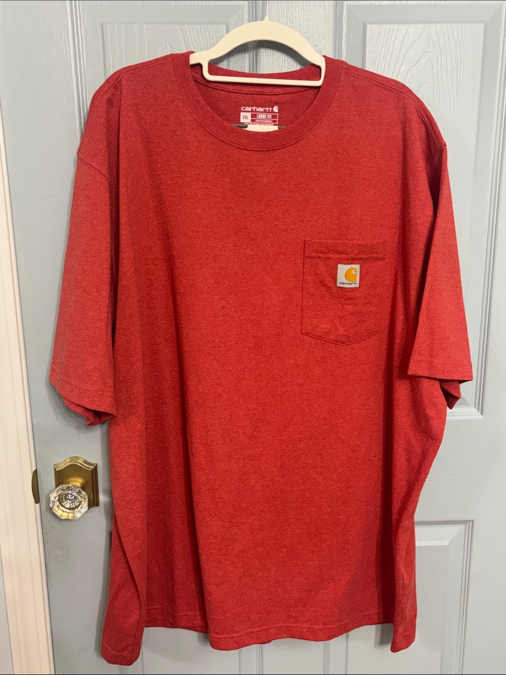 Carhartt Heathered Red Short-Sleeve Pocket Tee Loose Fit 2XL NWOT